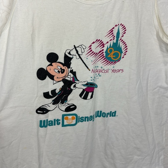 Vintage 90s Walt Disney World Mickey Mouse Cutoff Tank Shirt Sleeveless Large - Picture 2 of 7
